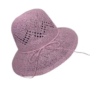 Sombrero de Papel y Algodón para Mujer con Lazo Decorativo, Gran Calidad y Talla Única