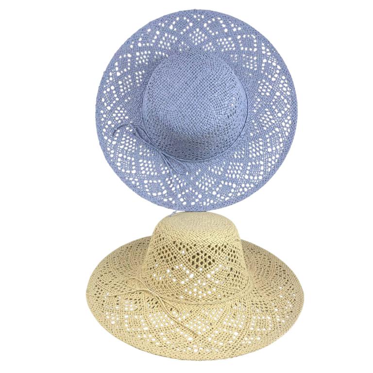 Sombrero de Papel y Algodón con Ala Ancha, Lazo Decorativo y Talla Única para Mujer - Imagen 3