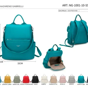Mochila Antirrobo en Nylon Nazareno Gabrielli con Neceser Extra y Gran Capacidad para Mujer