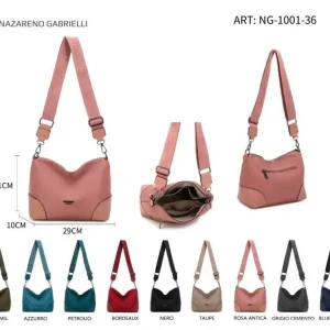 Bolso Bandolera en Nylon Tipo Hobo para Mujer con Bolsillo Trasero y Compartimentos Internos