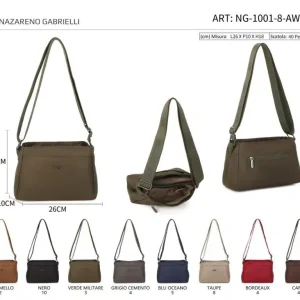 Bolso de Hombro en Nylon para Mujer Nazareno Gabrielli con 4 Compartimentos