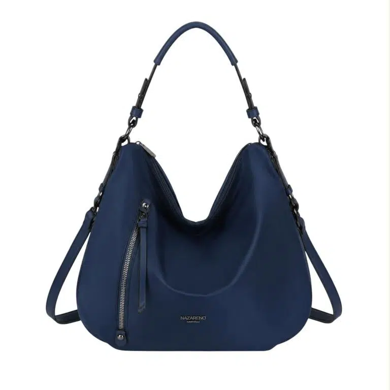 Bolso de Hombro Hobo en Nylon Nazareno Gabrielli con Bolsillos Exteriores de Cremallera Mujer - Imagen 9