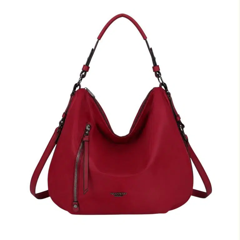 Bolso de Hombro Hobo en Nylon Nazareno Gabrielli con Bolsillos Exteriores de Cremallera Mujer - Imagen 3