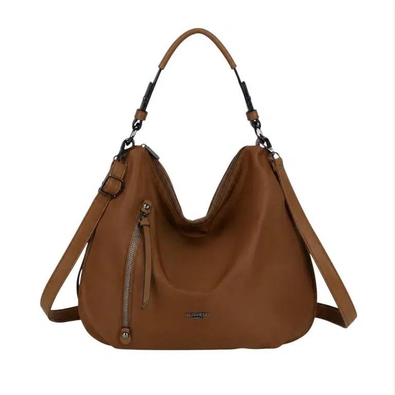 Bolso de Hombro Hobo en Nylon Nazareno Gabrielli con Bolsillos Exteriores de Cremallera Mujer