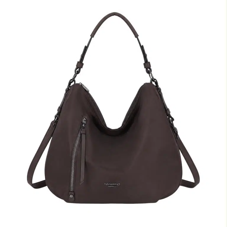 Bolso de Hombro Hobo en Nylon Nazareno Gabrielli con Bolsillos Exteriores de Cremallera Mujer - Imagen 5