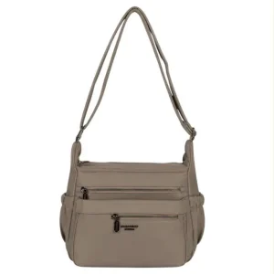 Bolso de Hombro en Nylon Nazareno Gabrielli con Multicompartimentos Exteriores Mujer
