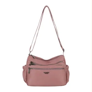 Bolso de Hombro en Nylon para Mujer Nazareno Gabrielli con 7 Compartimentos Organizadores