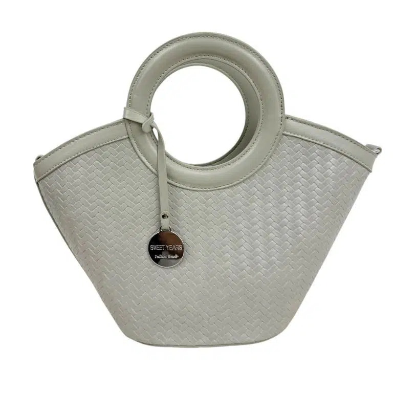 Bolso de Mano Sintético con Diseño Trenzado y 2 Asas Cortas Circulares para Mujer - Imagen 4