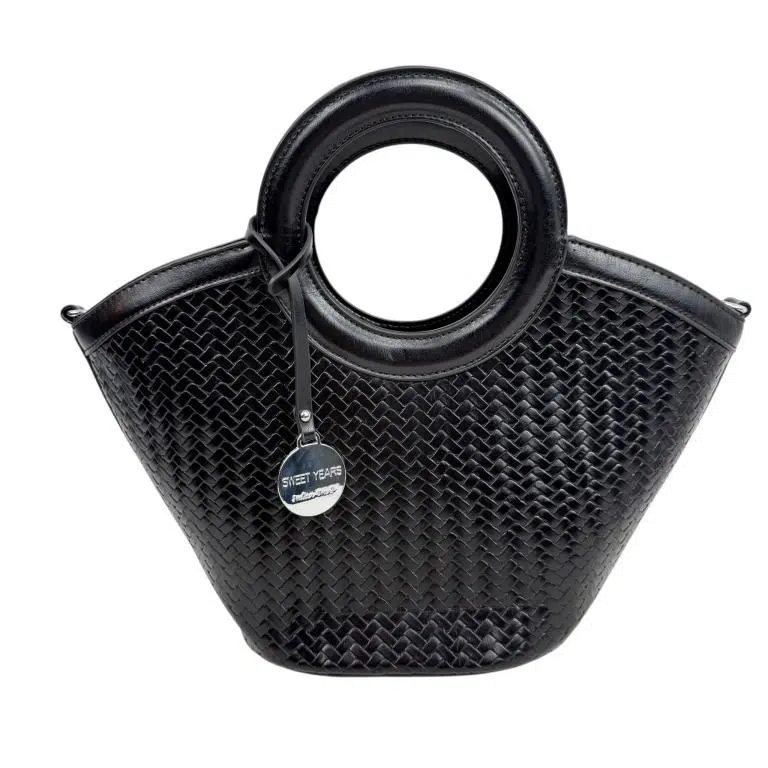 Bolso de Mano Sintético con Diseño Trenzado y 2 Asas Cortas Circulares para Mujer - Imagen 8