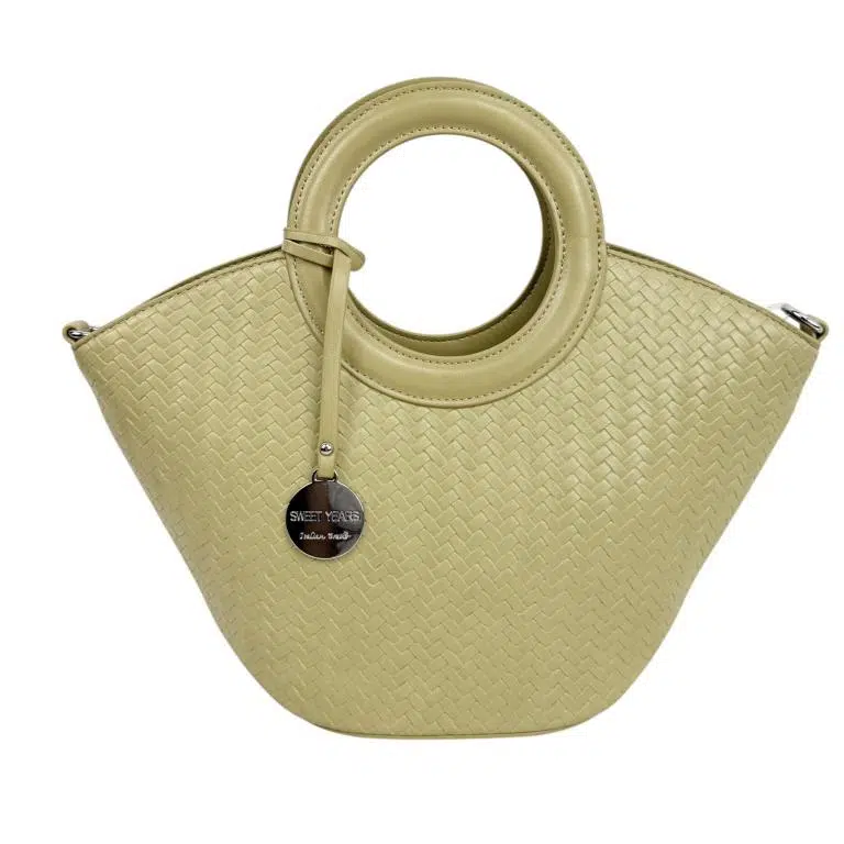 Bolso de Mano Sintético con Diseño Trenzado y 2 Asas Cortas Circulares para Mujer - Imagen 6