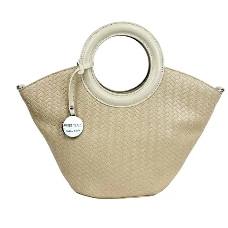 Bolso de Mano Sintético con Diseño Trenzado y 2 Asas Cortas Circulares para Mujer - Imagen 7