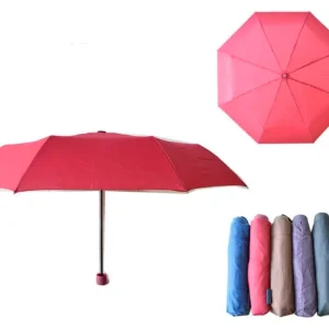 Paraguas con Funda y Colores Lisos Ideal para Regalo y Resistente al Viento para Mujer