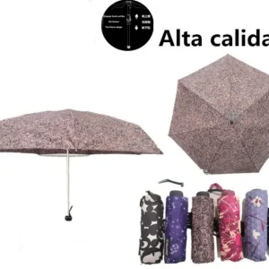 Paraguas Corto de Alta Calidad con Mango Antideslizante y Bonito Diseño para Mujer