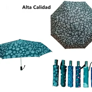Bonito Paraguas de Alta Calidad con Mango Antideslizante y Resistente al Viento para Mujer