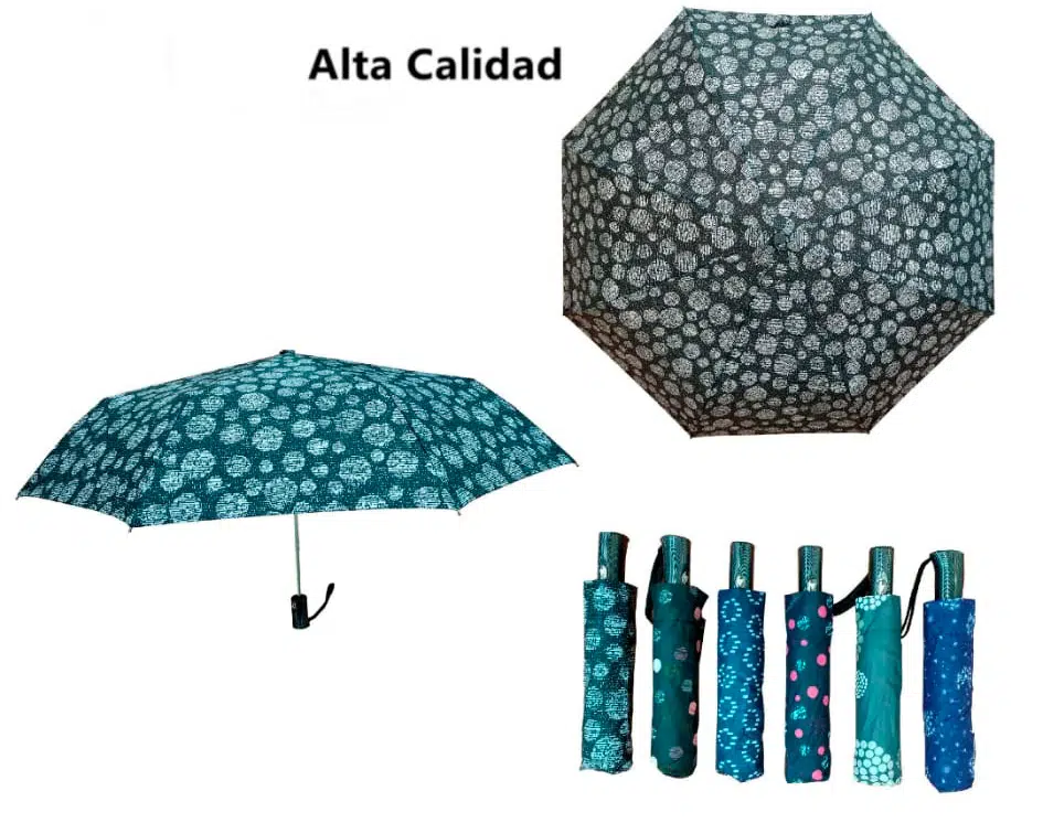Bonito Paraguas de Alta Calidad con Mango Antideslizante y Resistente al Viento para Mujer