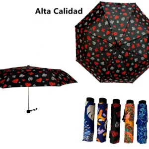 Paraguas de Mujer en Alta Calidad con Funda, Divertido Diseño y Mango Antideslizante