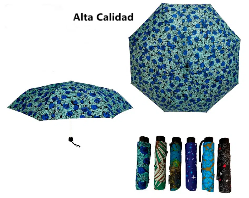 Bonito Paraguas de Alta Calidad con Mango Antideslizante y Funda para Mujer
