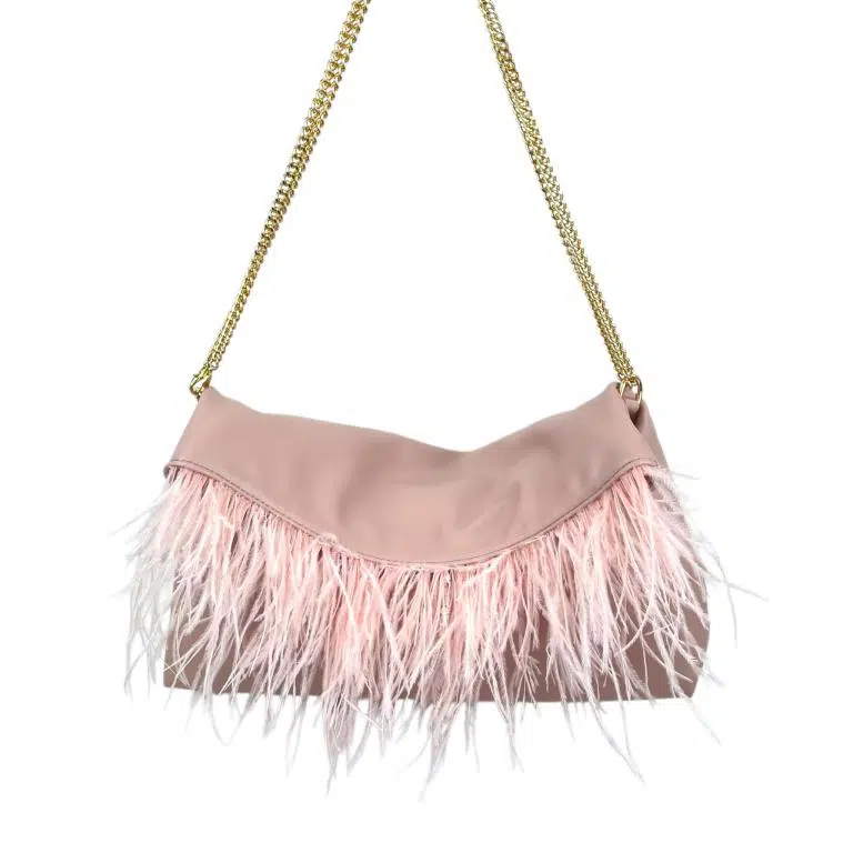Bolso Sintético para Mujer con Solapa de Flecos, 4 Imanes y 2 Asas Largas de Cadena
