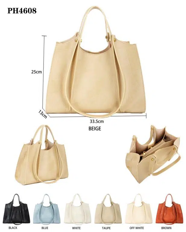 Bolso Sintético de Mano Tipo Tote con 3 Compartimentos Interiores para Mujer - Imagen 3