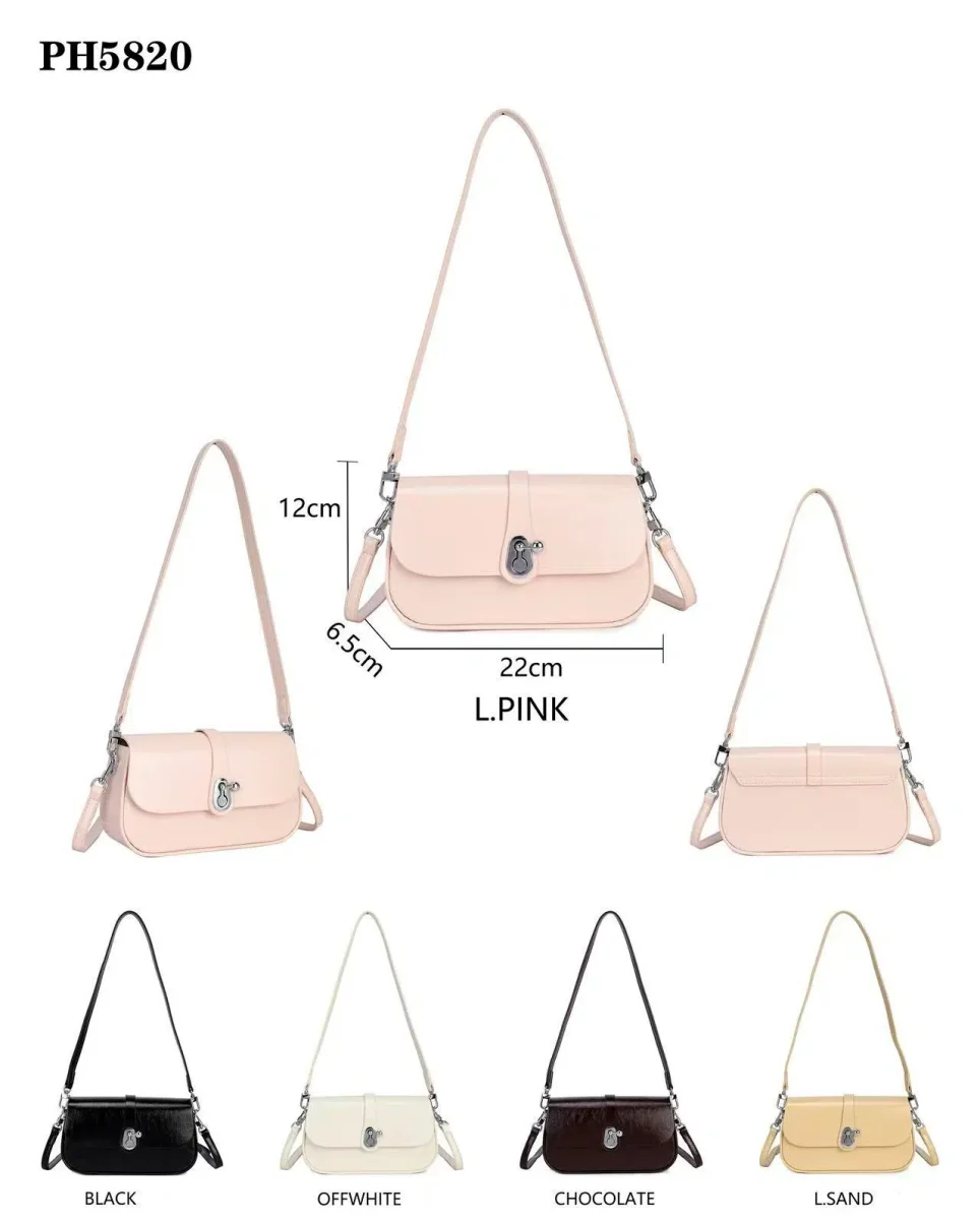Bolso Bandolera Sintético para Mujer con Solapa Manivela de Giro y Asa Larga Removible - Imagen 3