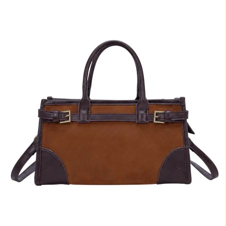 Bolso de Mano Sintético Bicolor de Mujer con Tejido de Calidad y Estilo Cinturón Frontal - Imagen 4