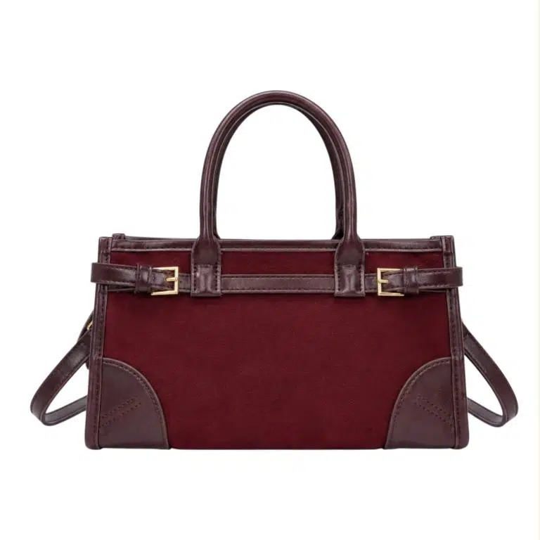 Bolso de Mano Sintético Bicolor de Mujer con Tejido de Calidad y Estilo Cinturón Frontal - Imagen 7