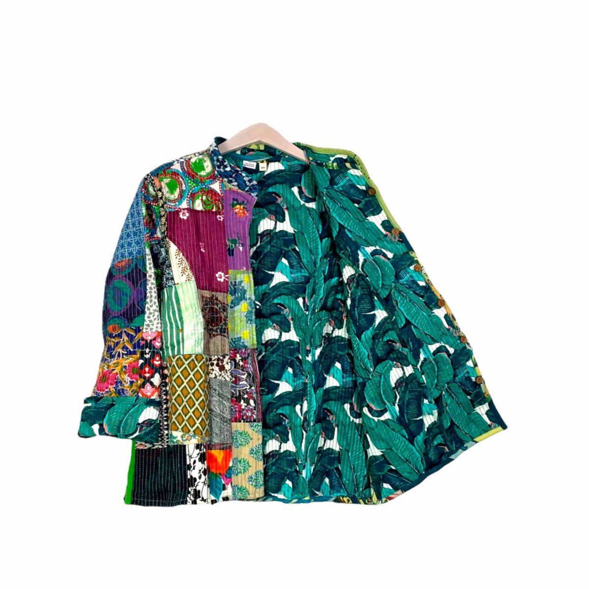 Chaqueta Reversible De Algodón Tela Pachtwork para Mujer con Estilo Exclusivo - Imagen 3