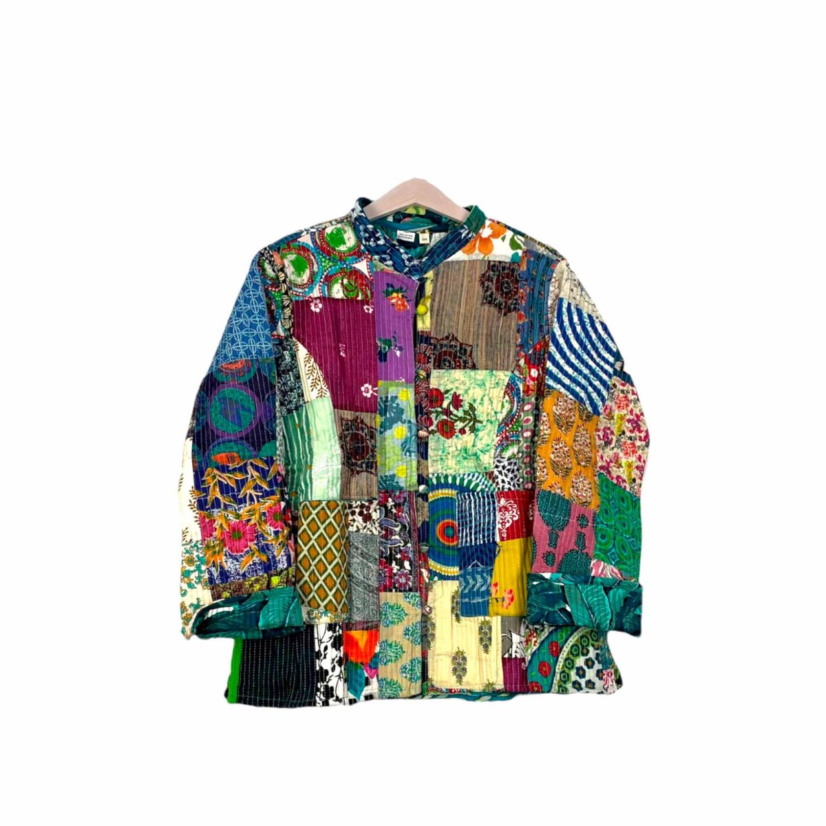Chaqueta Reversible De Algodón Tela Pachtwork para Mujer con Estilo Exclusivo - Imagen 7