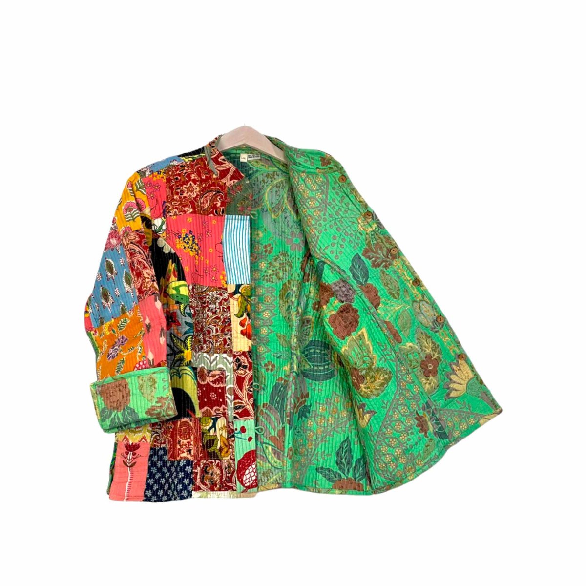 Chaqueta Reversible De Algodón Tela Pachtwork para Mujer con Estilo Exclusivo - Imagen 5