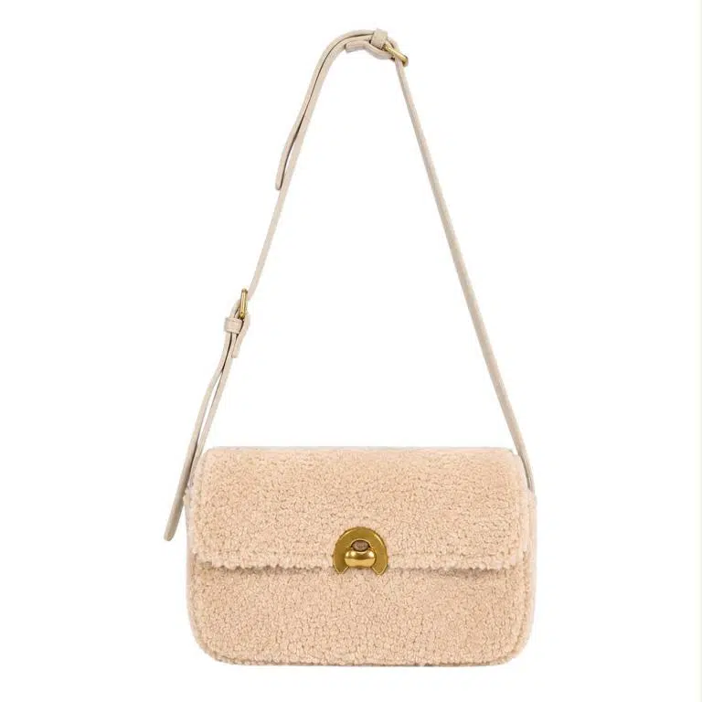 Bolso Bandolera Sintético Estilo Borreguito con Solapa de Giro y Precioso Diseño para Mujer - Imagen 5