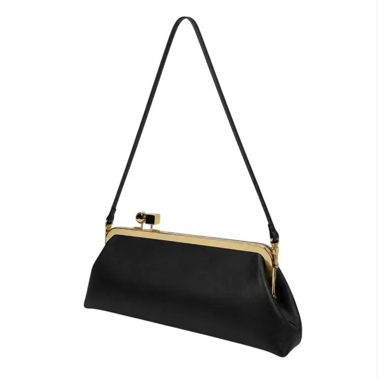Bolso de Hombro Sintético con Herrajes en Plata y Oro, Cierre de Click y Asa Larga para Mujer - Imagen 5