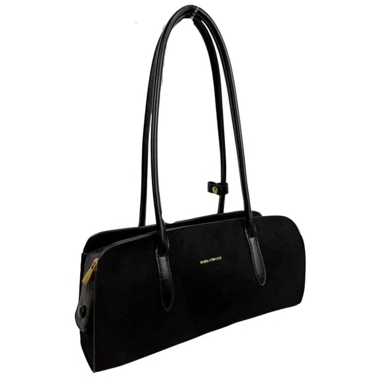 Bolso de Hombro Sintético Estilo Serraje Tipo Baguette con Botones Laterales para Mujer - Imagen 3
