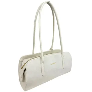 Bolso de Hombro Sintético Estilo Serraje Tipo Baguette con Botones Laterales para Mujer
