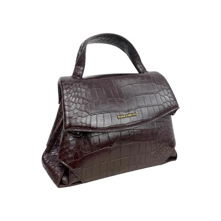 Bolso de Mano Sintético con Diseño Estilo Cocodrilo, Solapa y Cremallera para Mujer - Imagen 4