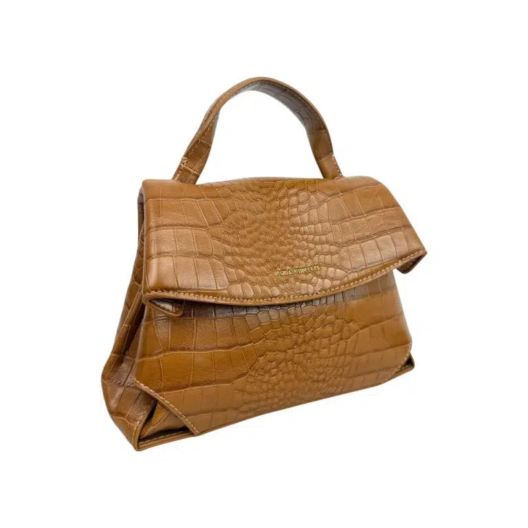 Bolso de Mano Sintético con Diseño Estilo Cocodrilo, Solapa y Cremallera para Mujer - Imagen 2