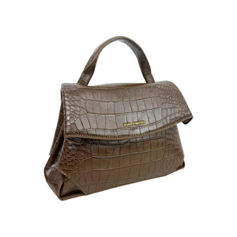 Bolso de Mano Sintético con Diseño Estilo Cocodrilo, Solapa y Cremallera para Mujer - Imagen 6