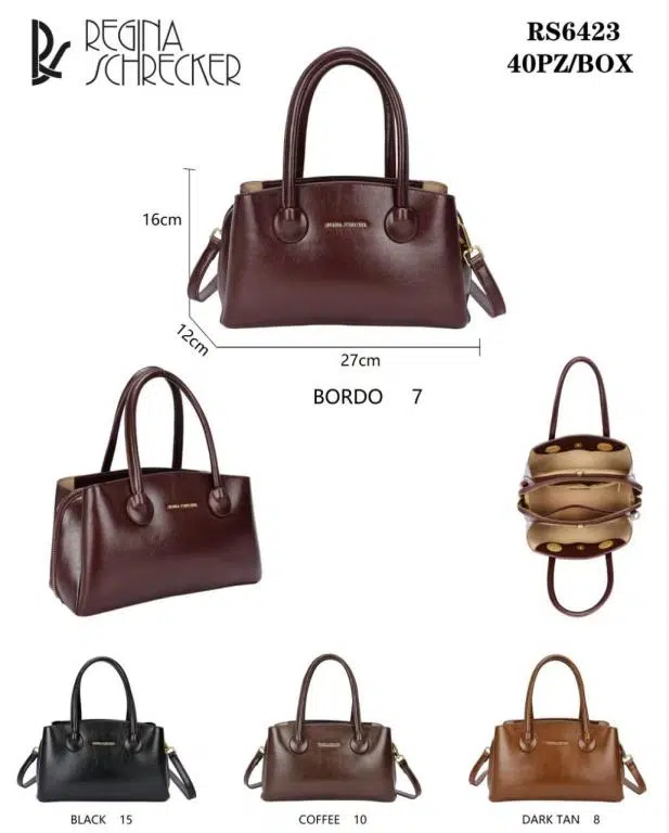 Bolso de Mano Sintético Regina Schrecker con 3 Compartimentos y Gran Calidad Mujer - Imagen 7