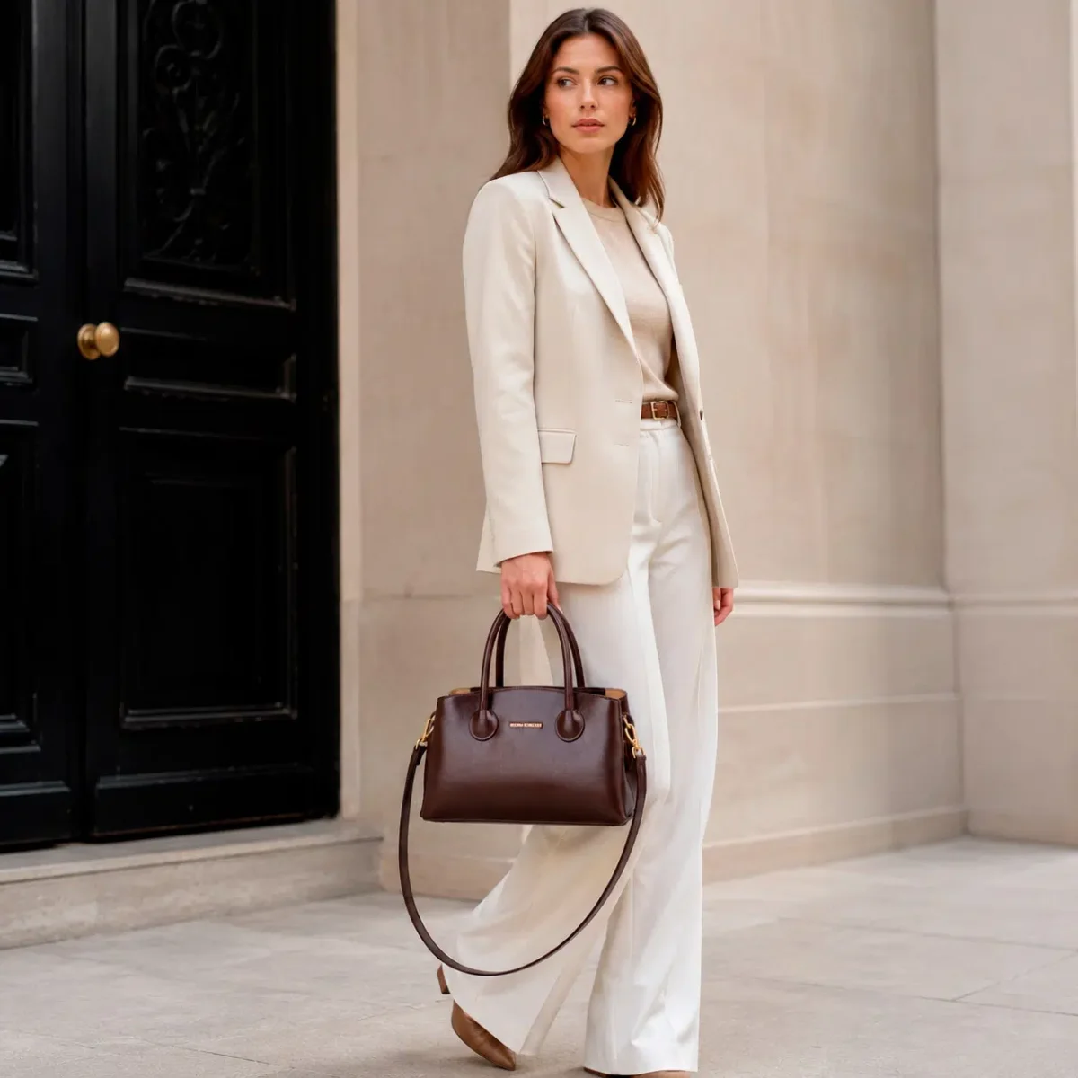 Bolso de Mano Sintético Regina Schrecker con 3 Compartimentos y Gran Calidad Mujer - Imagen 3