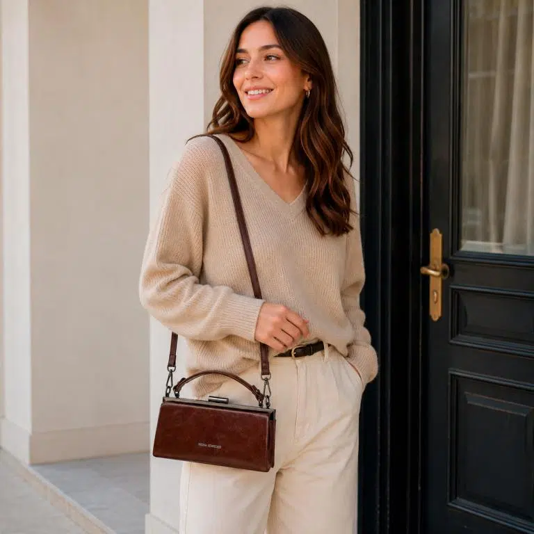 Bolso de Mano Sintético Regina Schrecker con Click y Compartimentos Internos para Mujer - Imagen 3