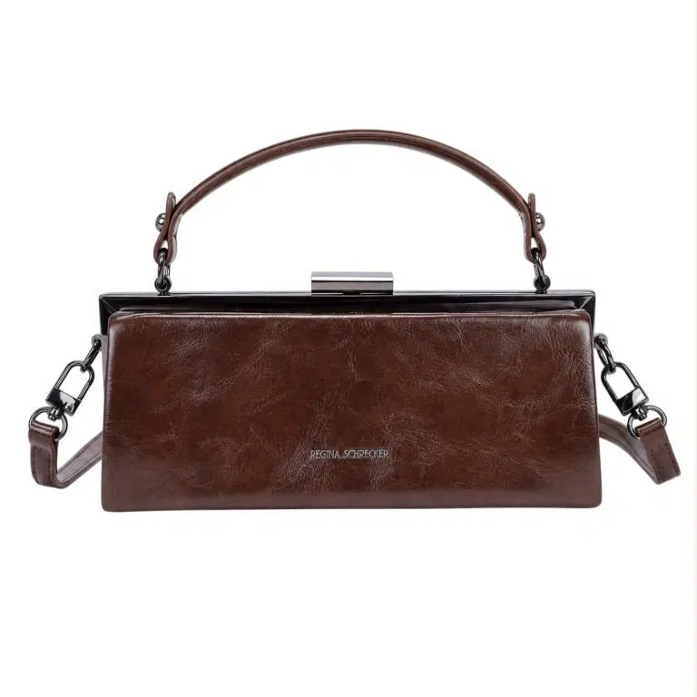 Bolso de Mano Sintético Regina Schrecker con Click y Compartimentos Internos para Mujer