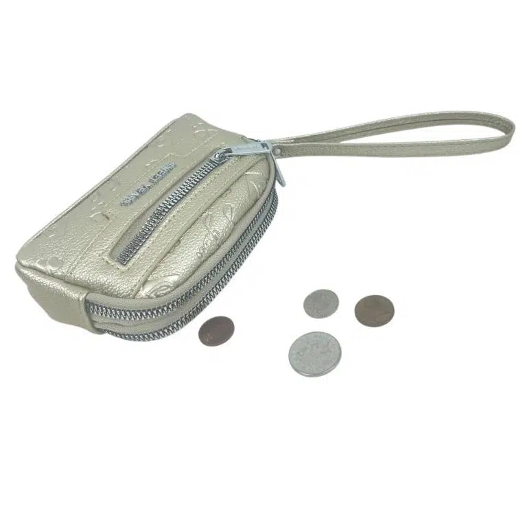 Monedero Sintético y Compacto para Mujer con 2 Compartimentos, Bolsillo Frontal y Asa de Mano - Imagen 8
