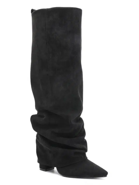 Botas Altas de Mujer con Diseño Fruncido y Punta Afilada - Imagen 3