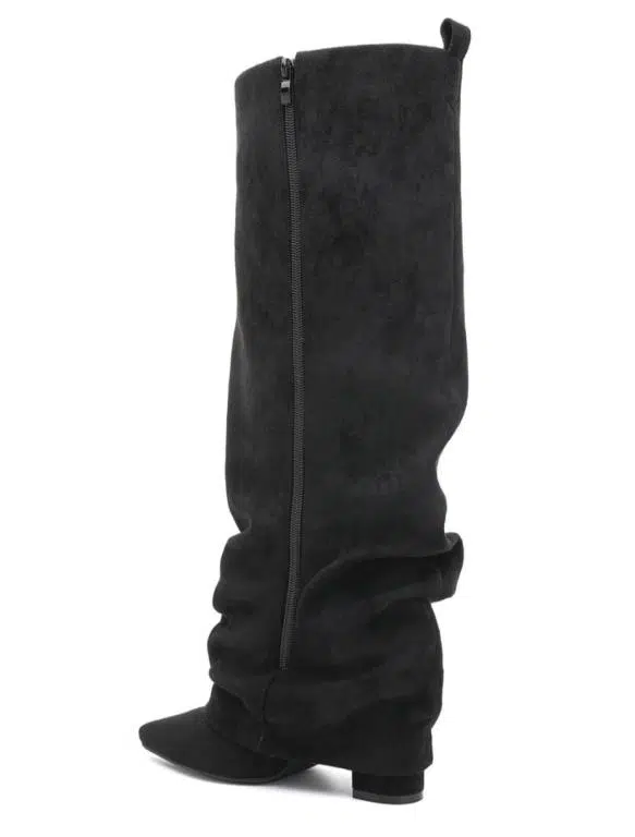 Botas Altas de Mujer con Diseño Fruncido y Punta Afilada - Imagen 9