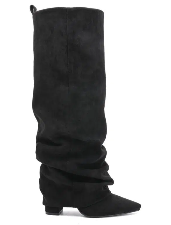 Botas Altas de Mujer con Diseño Fruncido y Punta Afilada - Imagen 5