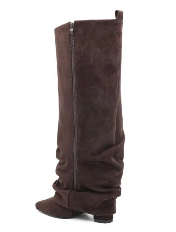 Botas Altas de Mujer con Diseño Fruncido y Punta Afilada - Imagen 8