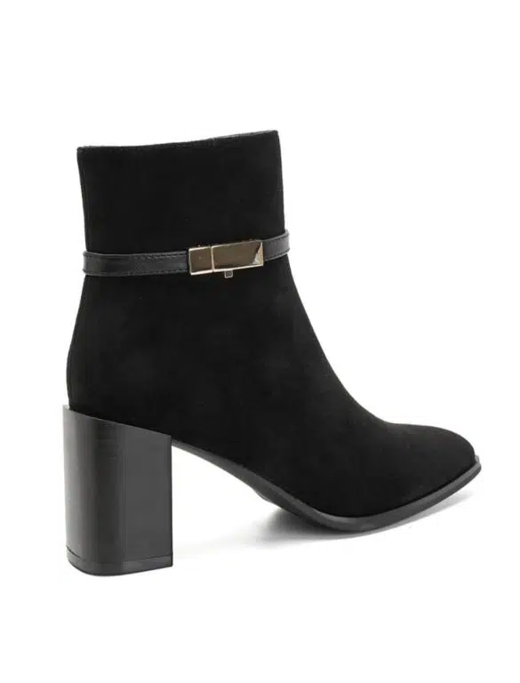 Botines de Mujer con Bloque de Tacón y Elegante Detalle Dorado - Imagen 5