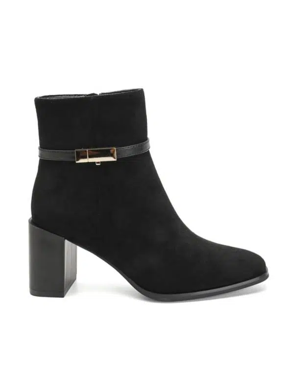 Botines de Mujer con Bloque de Tacón y Elegante Detalle Dorado - Imagen 7