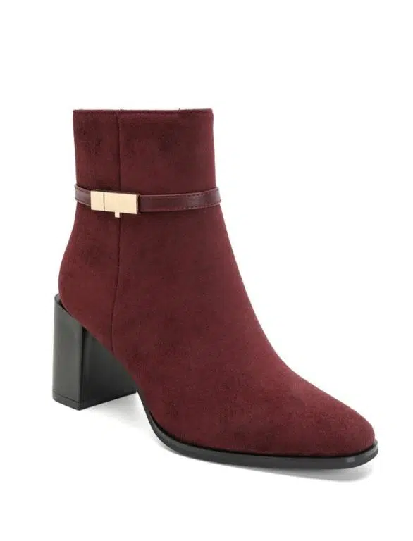 Botines de Mujer con Bloque de Tacón y Elegante Detalle Dorado - Imagen 2