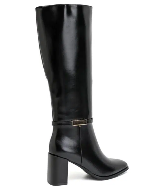 Botas Altas de Mujer con Bloque de Tacón y Bonito Detalle Dorado - Imagen 5