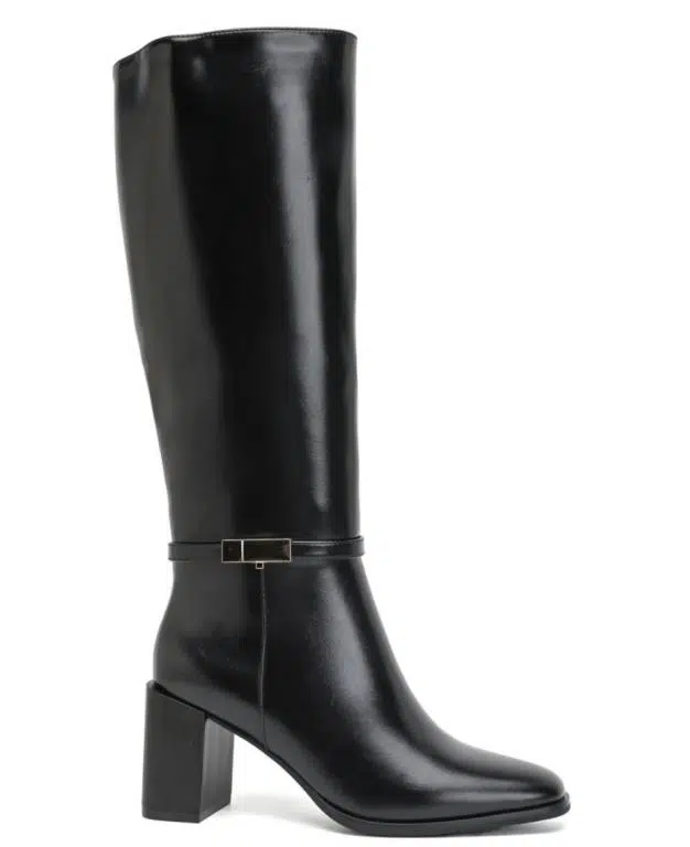 Botas Altas de Mujer con Bloque de Tacón y Bonito Detalle Dorado - Imagen 7